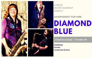 Wedding Sax Cheshire | Saxophonist Cheshire | Wedding Sax Player available Wedding Sax Cheshire Diamond Blue | Hire this Wedding Sax Player based Cheshire from Atrium Entertainment Agency