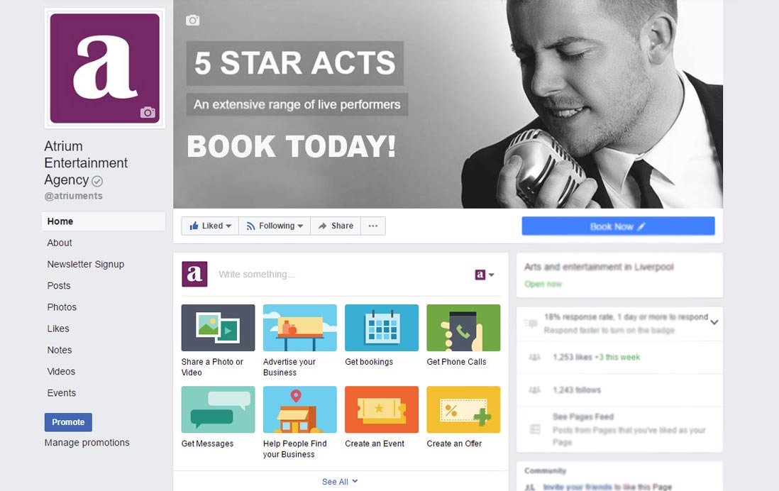 Atrium Entertainment Agency at Facebook | Facebook Account for Atrium Entertainment Agency