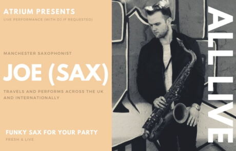 Live Saxophonist Manchester | Saxophonist for hire Manchester | Joe plays Sax is a Saxophonist based Manchester
